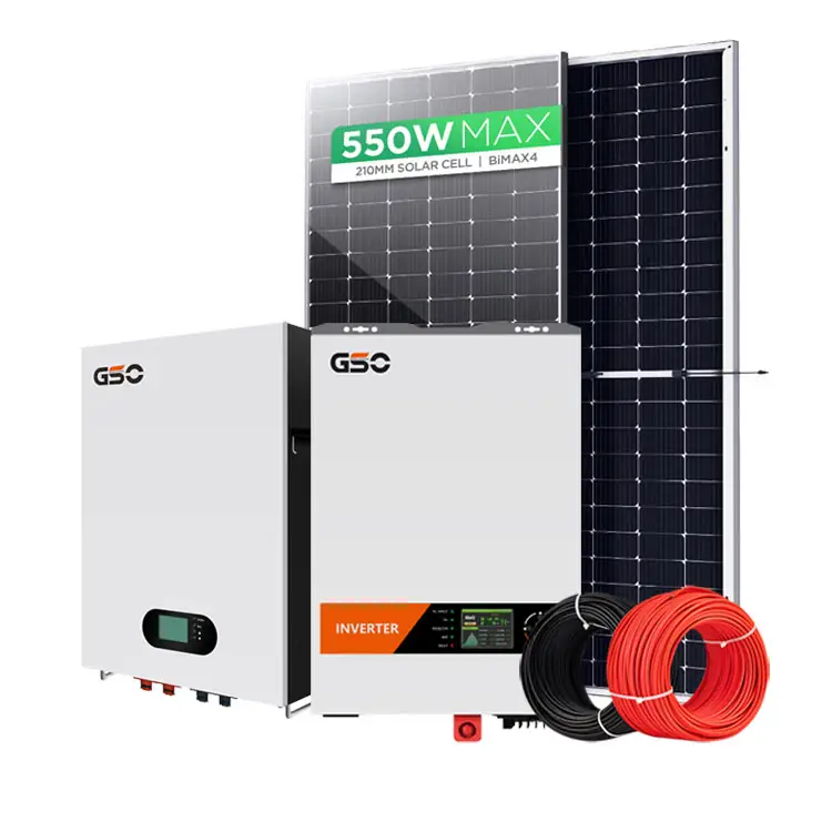 wholesale Home Use 1kw 3kw 5kw 8kw 10kw 15kw 20kw off grid solar home power system Solar panels hybrid house system