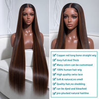 Perruque Lace Frontale 13x4 Naturelle Ultra-Lisse de 30-40 Pouces, 100% Cheveux Humains Vietnamiens Vierges HD, Perruques Complètes en Dentelle pour Femmes Noires