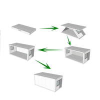 6m z-pliable minuscule design industriel structure en acier maison conteneur préfabriquée paquet plat à vendre louer pour la maison bureau hôtel villa