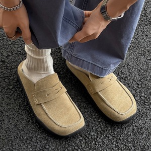New style woolen men's casual slip-on loafers comfortable lazy shoes high-end men's shoes with a touch of sophistication - Product Image 4