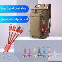 Cadeau promotionnel, logo personnalisé, porte-clés 3 en 1, câble de charge pour téléphone, porte-clés, cordon de charge 3 en 1, câble de charge pour téléphone portable 3 en 1