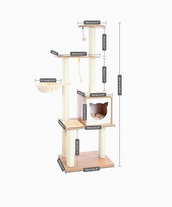 Modern büyük kediler tırmanma çok seviyeli uzun boylu <span class=keywords><strong>kedi</strong></span> kulesi ağaç evi hamak ile yavru oynamak için gerçek ahşap <span class=keywords><strong>kedi</strong></span> <span class=keywords><strong>ağacı</strong></span> - Product Image 1