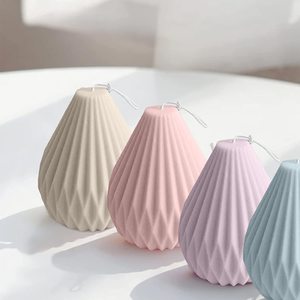 Molde de Cera Geométrico DIY con Forma de Línea Simple, Moldes de Silicona con Forma de Pera + Botella de Agua para Resina y Velas - Product Image 4