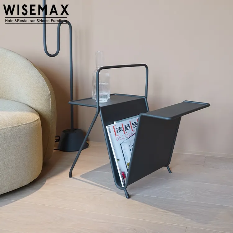 WISEMAX FURNITURE Modern Living room furniture V shape book storage coffee table Triangle metal coffee table