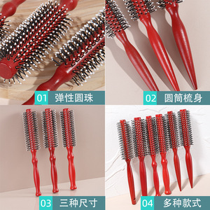 Brosse à cheveux ronde en bois pour volumiser les cheveux, grandes, moyennes et petites tailles, peigne à poils, outil de coiffure pour salon - Product Image 3