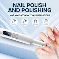 Perceuse à ongles portable sans fil en plastique avec moteur brushless pour manucure, façonnage, polissage et exfoliation, avec écran LED