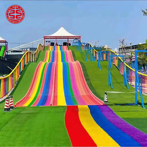Tobogán de Pista Seca de Arcoíris de 7 Colores para Exteriores, Equipo de Juegos de PE, Tobogán Divertido, Tobogán de Arcoíris para las Cuatro Estaciones, Pista de Esquí Seco - Product Image 3