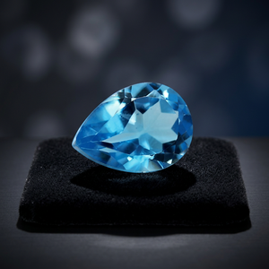 Topaze Bleue Suisse Naturelle Coupée Poires 8X12mm Vente en Gros Usine Prix Haute Qualité Pierres Précieuses En Vrac À Facettes Par Carat Bleu Suisse - Product Image 3