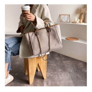 Vintage <b>large</b> capacity cotton <b>canvas</b> women's casual outdoor customizable casual fashion tote <b>bag</b> - Product Image 6