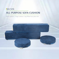 Industrial Children Best Gift Cubierta de terciopelo azul oscuro Sala de estar Sofá Cama Cubierta Conjunto elástico Sala de estar Muebles Sofá