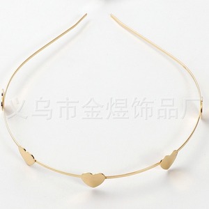 Diadema con forma de corazón de borde fino, aleación de Metal, ligera, informal, accesorio de moda para mujer, verano 2023 HB007 - Product Image 4