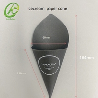 Haokelao Disposable Kraft Paper Cone for Ice Cream French Fries Snack Food Chip Cones-for Lollipops and Noodles