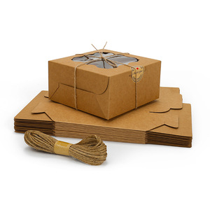 Boîte en carton kraft écologique à fenêtre carrée pour gâteaux, tartes aux œufs, biscuits et desserts de pâtisserie – Emballage cadeau - Product Image 4