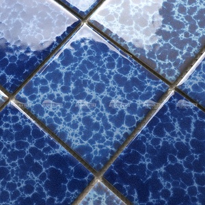 Phật sơn nhà Máy Giá 4x4 inch 97x97mm lượn sóng bề mặt tráng men hồ bơi khảm gốm gạch màu xanh hỗn hợp cho khách sạn biệt thự dự án - Product Image 3