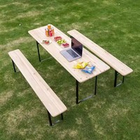 Mobilier d'extérieur Location d'événements, ensemble de tables de pique-nique pliantes en bois massif