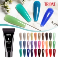 Gel de construction professionnel OEM personnalisé avec logo, couleurs unies, UV, polyacrylique, gel dur, pour extension d'ongles, usage en salon, vente en gros