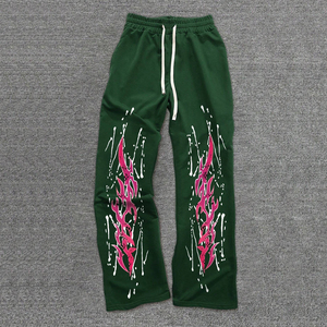 Pantalons de survêtement pour homme OEM avec cordon de serrage, imprimé graphique lettres, taille mi-haute, coupe régulière, 100% coton, poches imperméables, streetwear, pantalon de survêtement - Product Image 2