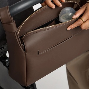 Sac de rangement pour poussette en cuir PU, personnalisé, avec compartiment isotherme, pour couches et accessoires de bébé - Prix de gros - Product Image 5
