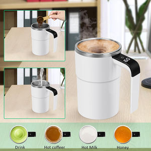 Mug de voyage à mélange automatique pour café protéiné, boîtier en plastique portable, alimentation électrique par batterie, affichage de la température pour les modes de vie nomades - Product Image 5