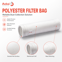 Sac filtrant anti-poussière en feutre aiguilleté polyester sur mesure, testé et conforme aux exigences de contact alimentaire FDA pour les usines alimentaires et chimiques