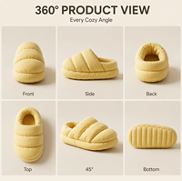 Nouveaux produits 2026 – Chaussons personnalisés en duvet et coton, style nuage, vente en gros pour femmes, chaussures d'hiver épaisses à plateforme pour intérieur et extérieur