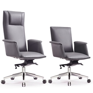 Silla de Oficina Giratoria Ergonómica de Lujo, Silla Ejecutiva de Cuero Genuino - Product Image 1