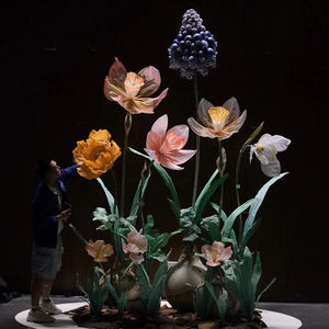 Ensemble de fleurs H-151, papier crépon autoportant, grand coquelicot pour la décoration de fenêtres, ensemble floral pour mariage, fête, présentoir de magasin - Product Image 2