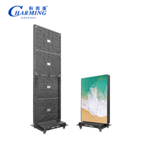 Pantalla LED Plegable de Doble Cara Portátil P1.86, 7680Hz GOB IP43 48.8kg 360 °   Ruedas para Publicidad Móvil
