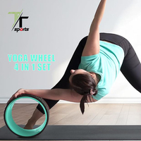 Juego de 3 Ruedas de Yoga de EVA Ecológicas para Gimnasio, Personalizadas y de Venta Caliente, para Aliviar el Dolor de Espalda, Rueda de Yoga 4 en 1, Equipo de Gimnasio