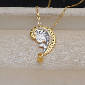 Pendentif en argent S925, accessoires de bricolage, style vague, avec support vide pour perles de 9 à 14 mm, 4364 perles en vrac, pendentif à tête de vague suspendu - Product Image 4