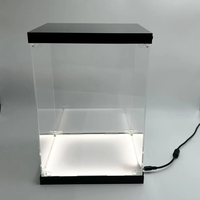 Vitrine personnalisée éclairée par LED en acrylique de qualité supérieure-Boîte transparente avec éclairage intégré pour objets de collection