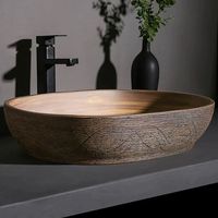 Évier de salle de bain en pierre composite de marbre de qualité supérieure pour des améliorations de salle de bain économiques