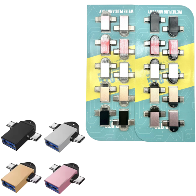 USB 3.0 Female to Micro USB Male and Type c Male Connector 2 in 1 OTG Adapter  for Samsung Tablet Android Phone