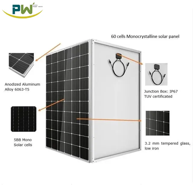 Ev güneş enerjisi sistemi 385W Mono yarım 120 hücre fotovoltaik ızgara güneş enerjisi sistemi ile GÜNEŞ PANELI