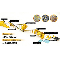 Ensemble complet d'équipements de traitement des minerais d'or, y compris le séparateur de minerais pour l'or rocheux