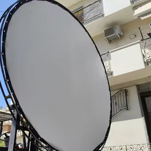 HEYU Pantalla de Proyección Circular Personalizada de Doble Cara, Película de Tela para Pantalla de Cine Portátil para Exteriores con Ojales - Product Image 1