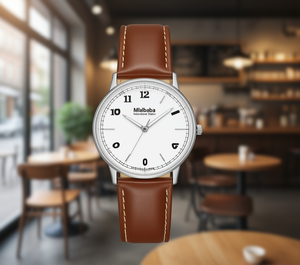 Reloj Inteligente Mlalaba de Moda con Caja de Acero Inoxidable, Correa de Cuero, Resistente al Agua, Esfera Redonda para Hombre - Product Image 2