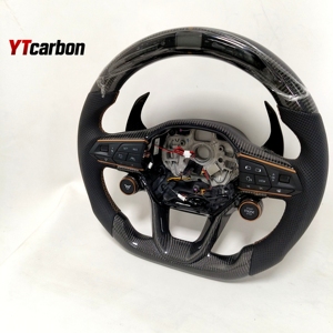 Volante LED de Fibra de Carbono Real Personalizado Estilo Racing YTcarbon para Cupra León Tavascan Terramar Formentor Born Ateca - Product Image 4