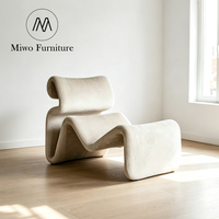 Fauteuil design nordique en FRP, modèle S, pour salon, chaise d'appoint moderne et simple, canapé créatif incurvé inclinable