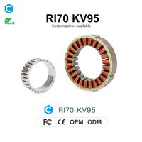 Moteur Inrunner sans capteur à 14 pôles RI70, personnalisé OEM, 12-48V pour exosquelette