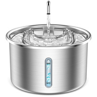 Fontaine à eau automatique portable pour animaux de compagnie, en acier inoxydable, moderne, élégante, intelligente, détachable, étanche, pour chats et chiens, avec design multi-prises