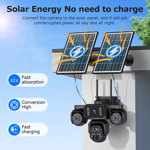 20MP Echte 4-Linsen-Kamera mit 4 Bildschirmen, AOV WLAN-Sicherheitsüberwachung, IP66, Menschenerkennung, PIR-Alarm, 24/7 Betrieb, 4G Solar-Kamera - Product Image 4