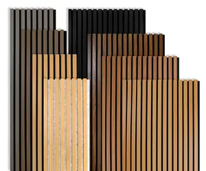 ألواح خشبية ثلاثية الأبعاد سوداء بتصميم عصري لامتصاص الأصوات مخصصة حسب الطلب ألواح صوتية للجدران من خشب ليفي متوسط الكثافة PET ألواح تزيين داخلية