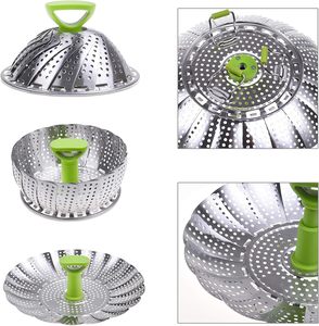 Gadget de cuisine, panier vapeur en acier inoxydable, panier vapeur pliable pour légumes, pour la cuisson - Product Image 3