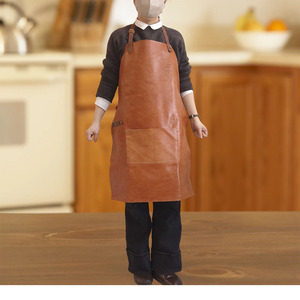 Versión Coreana de capa superior de piel de vaca impermeable a prueba de aceite babero sin mangas delantal para el hogar Cocina café Hotpot Restaurante <span class=keywords><strong>Camarero</strong></span> - Product Image 2