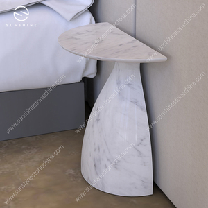 โต๊ะปลายเรียบทันสมัยระดับไฮเอนด์สำหรับห้องนั่งเล่นสำนักงานสีดำขาวหินอ่อนทรงสูงดีไซน์เฟอร์นิเจอร์รุ่น Ricoglobal - Product Image 2