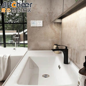 עץ מלא ריהוט הבלי אמבטיה ארונות עיצוב מחיר מודרני יהירות אמבטיה סט עם קוורץ השיש - Product Image 5