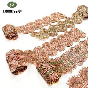 Garniture de Dentelle Guipure Étroite Brodée en Gros 100% Polyester avec Strass <span class=keywords><strong>DMC</strong></span> Hydrosoluble - Product Image 6