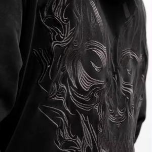 Sudadera con Capucha de Alta Calidad, Estilo Vintage, Lavado Ácido, 100% Algodón, con Cierre y Bordado Desgastado - Product Image 3