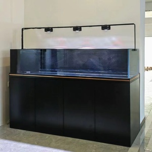 Aquário de Vidro Luxuoso Personalizado por Atacado, Grande Tanque de Peixes de Água Doce com Design Sem Moldura para Sala de Estar - Product Image 4